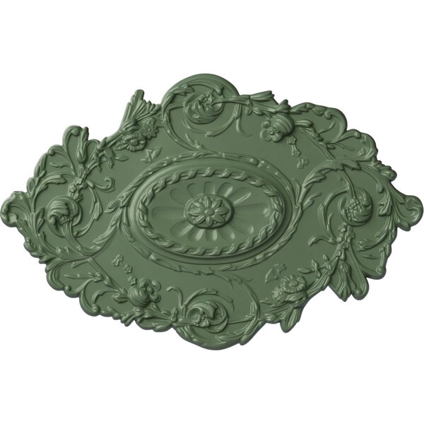 Ekena Millwork Strasbourg Ceiling Medallion, Hand-Painted Athenian Green, 30 1/2"W x 20"H x 1 1/2"P CM30SGAGF - main